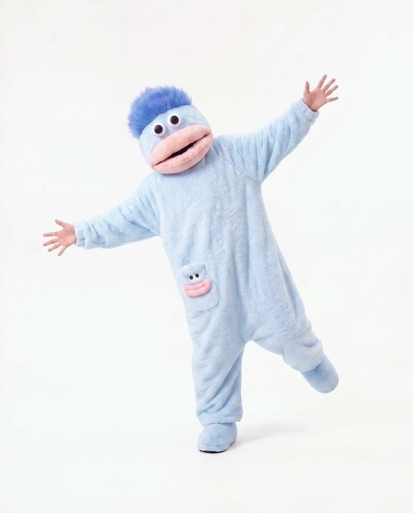 Cloud Blue monster onesie
