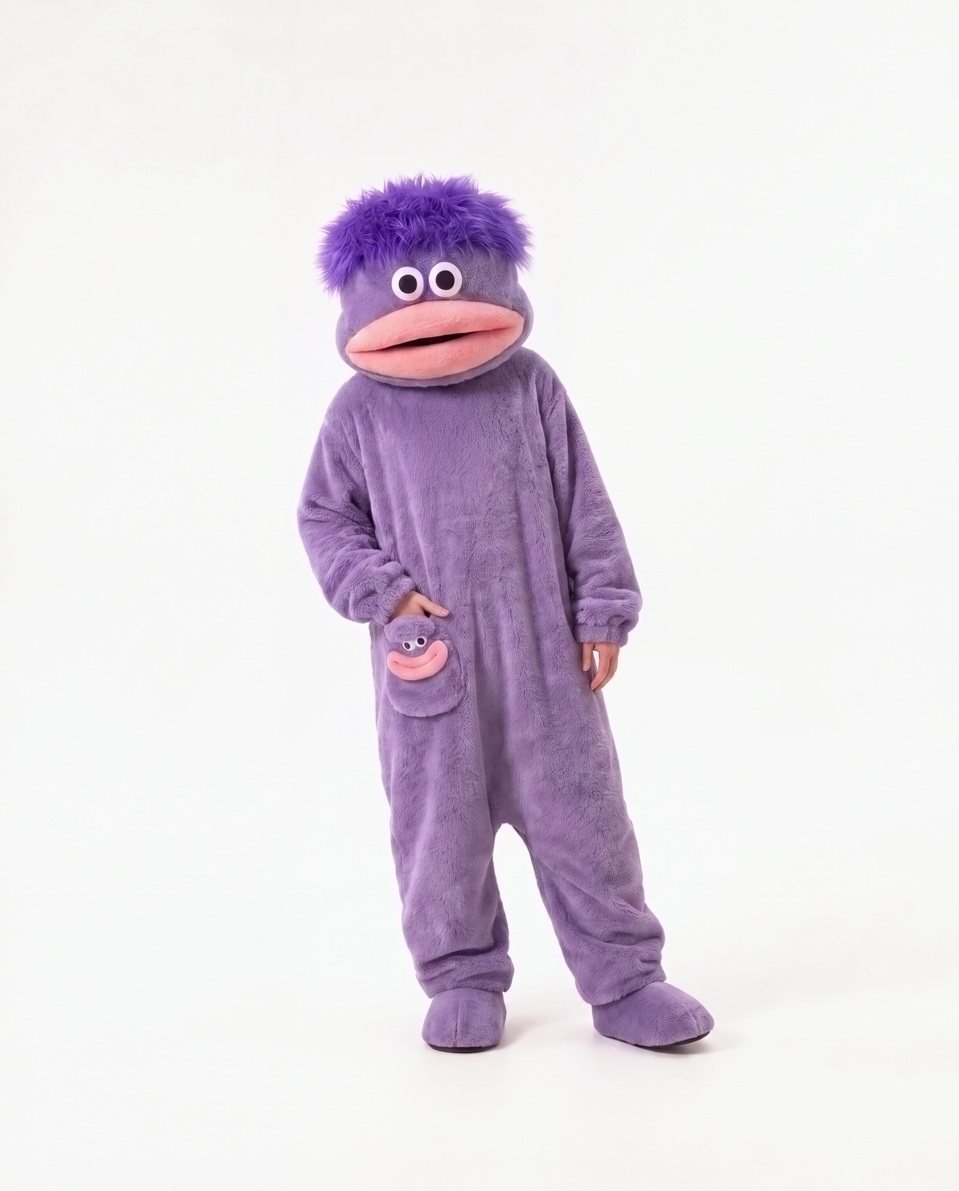 Grape Fuzz monster onesie