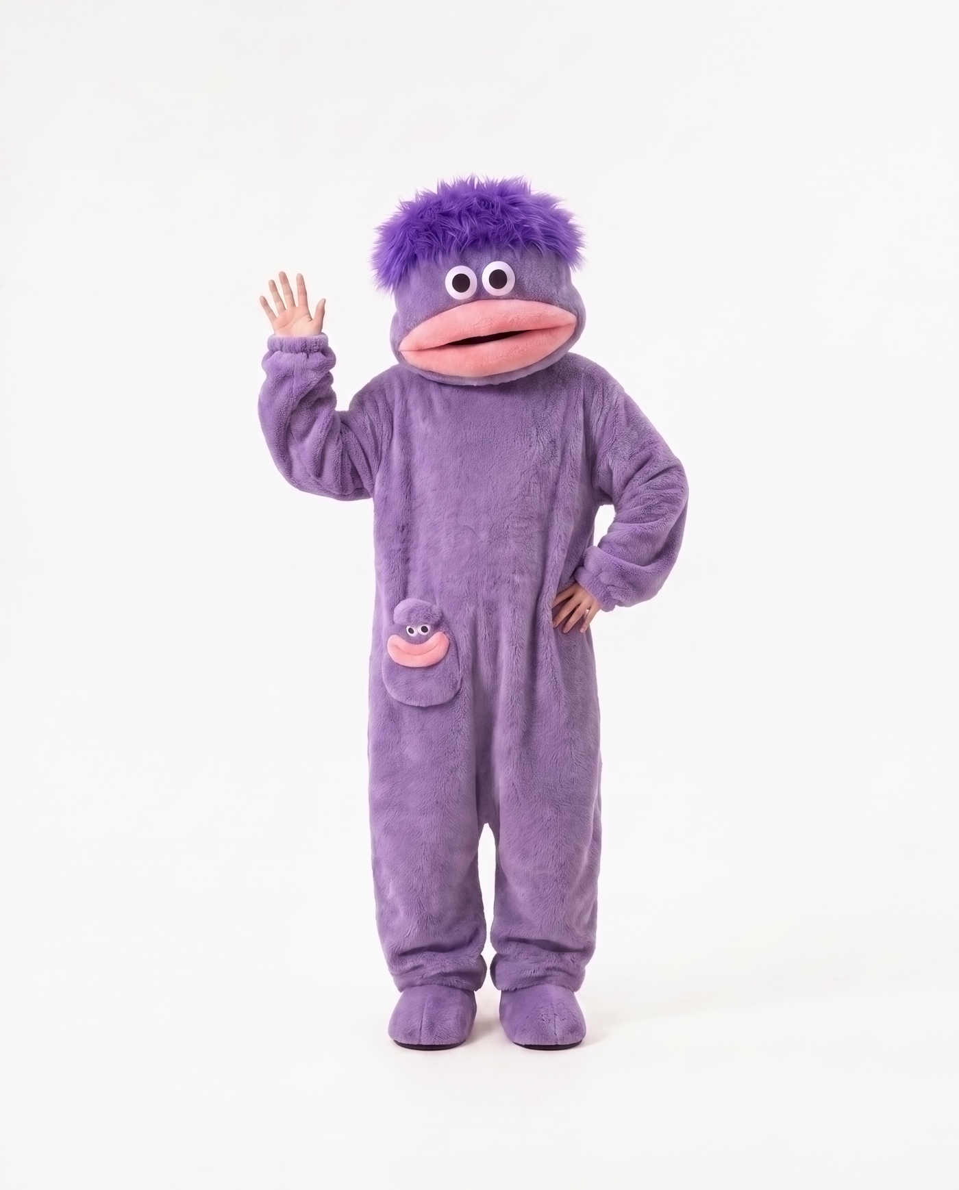 Grape Fuzz monster onesie
